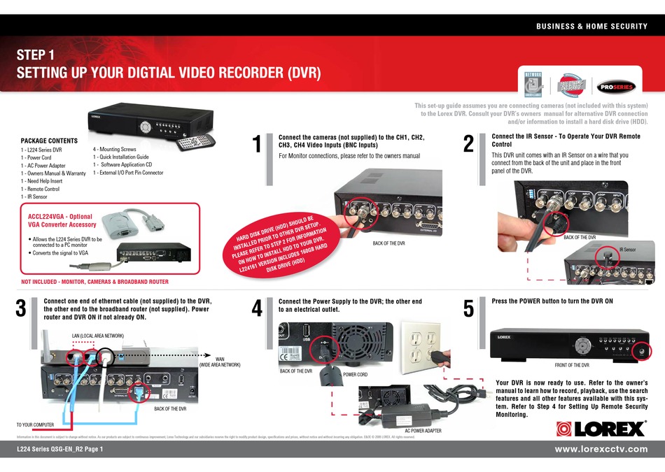 LOREX L224 DVR INSTALL MANUAL ManualsLib
