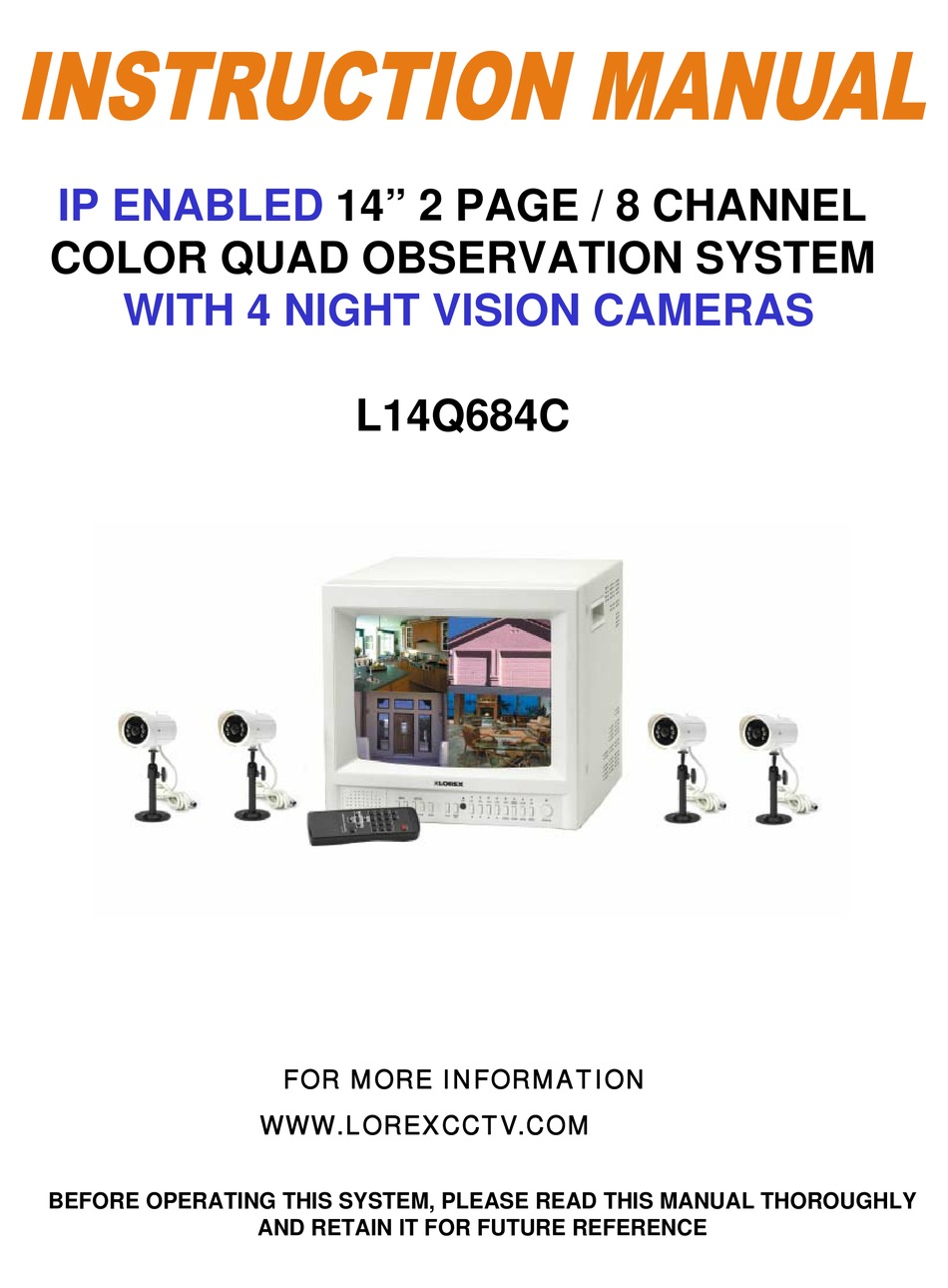 LOREX L14Q684C SECURITY SYSTEM USER MANUAL ManualsLib