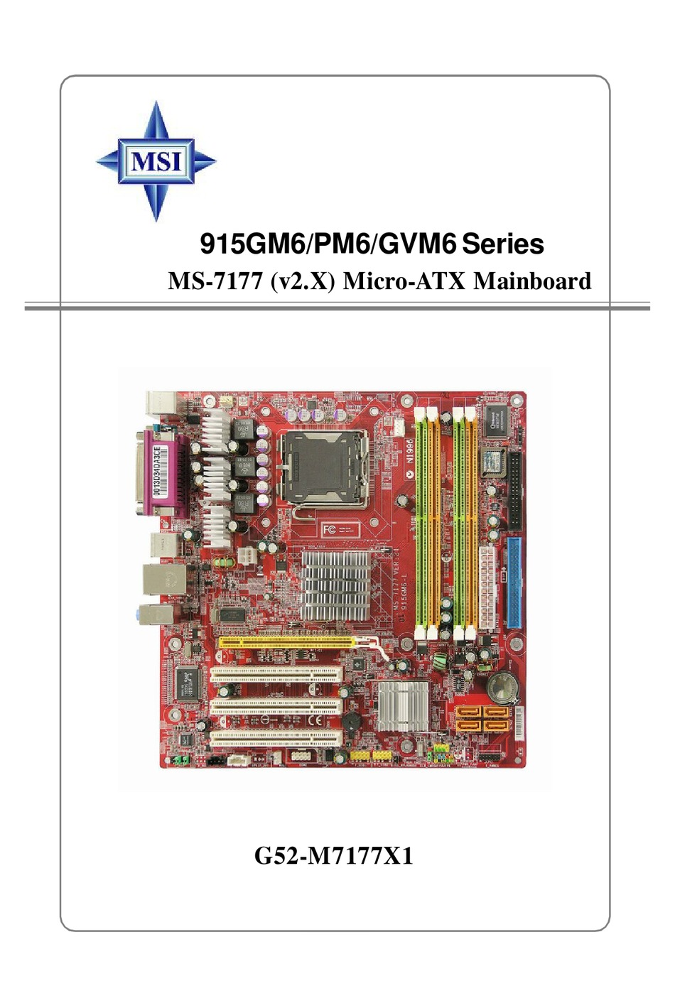 MSI 915GM USER MANUAL Pdf Download | ManualsLib