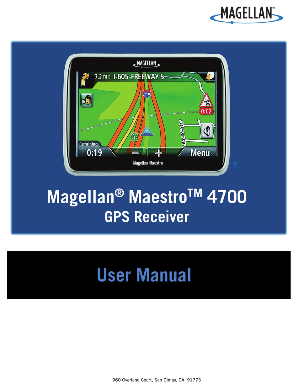 MAGELLAN MAESTRO 4700 USER MANUAL Pdf Download | ManualsLib