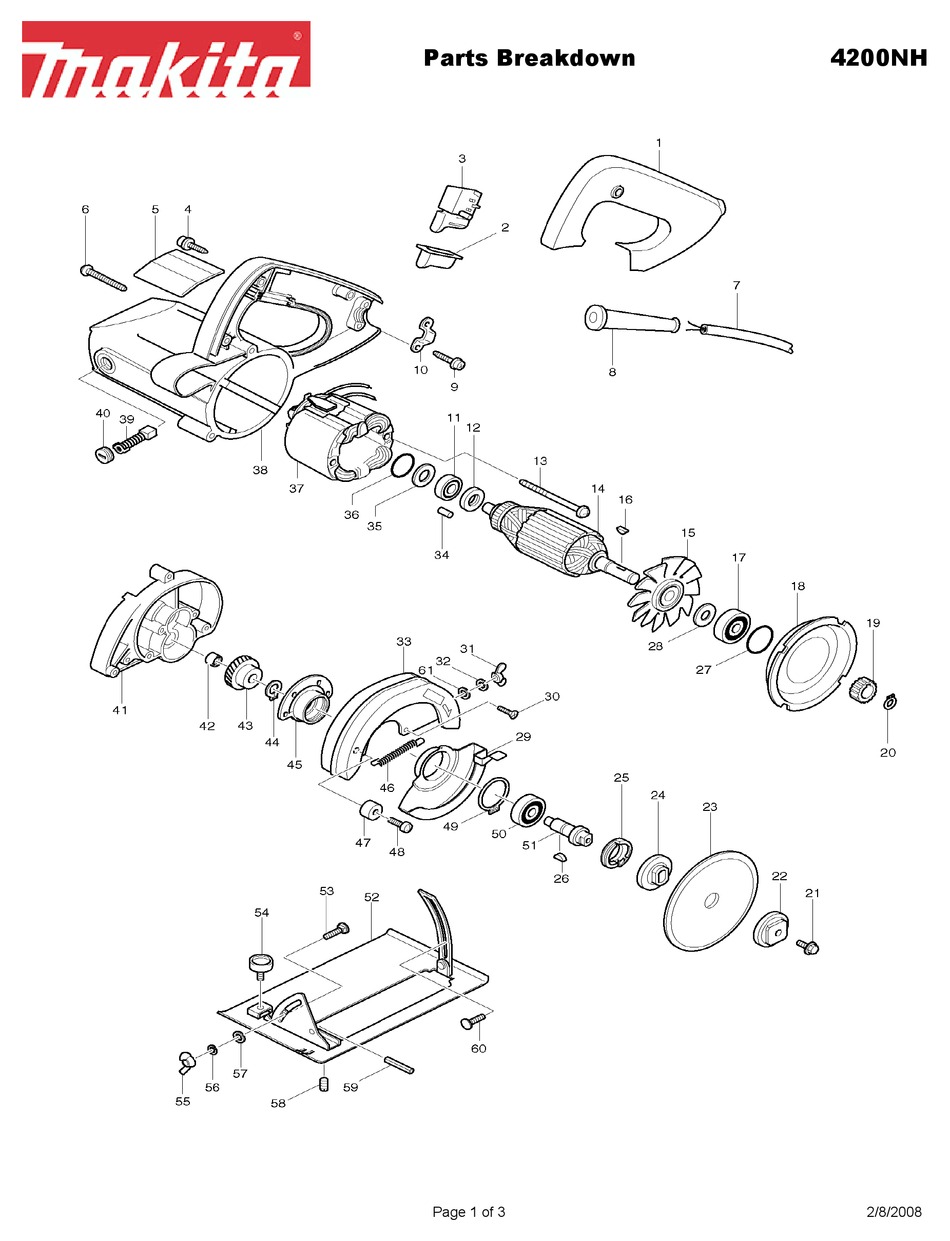 MAKITA 4200NH PARTS BREAKDOWN Pdf Download | ManualsLib