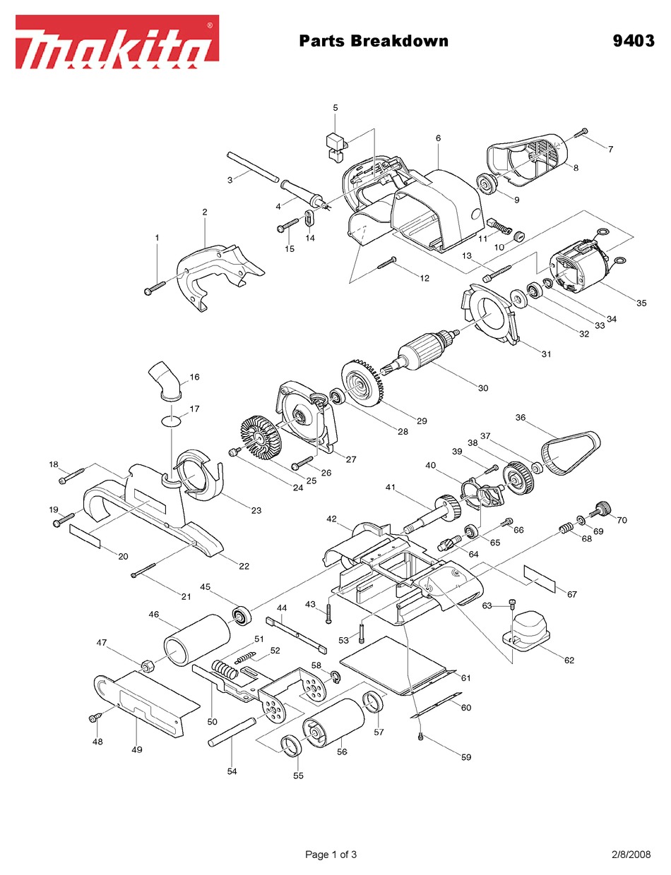 MAKITA 9403 SANDER PARTS BREAKDOWN ManualsLib