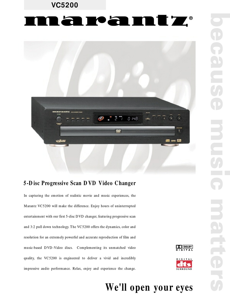 MARANTZ VC5200 CD PLAYER SPECIFICATIONS ManualsLib