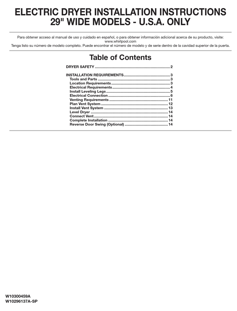 MAYTAG CENTENNIAL MEDC500 DRYER INSTALL MANUAL ManualsLib