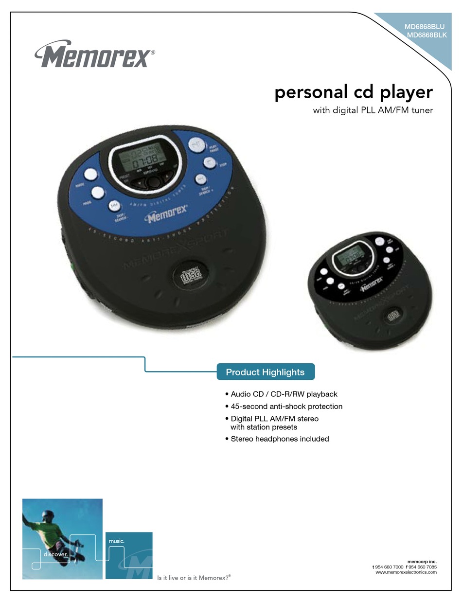 MEMOREX MD6868 SPECIFICATIONS Pdf Download | ManualsLib