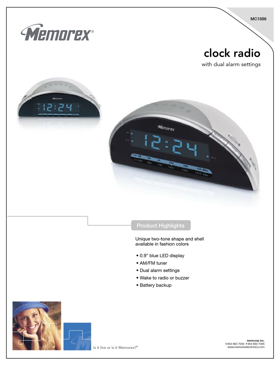 MEMOREX MC1886 CLOCK RADIO SPECIFICATIONS ManualsLib