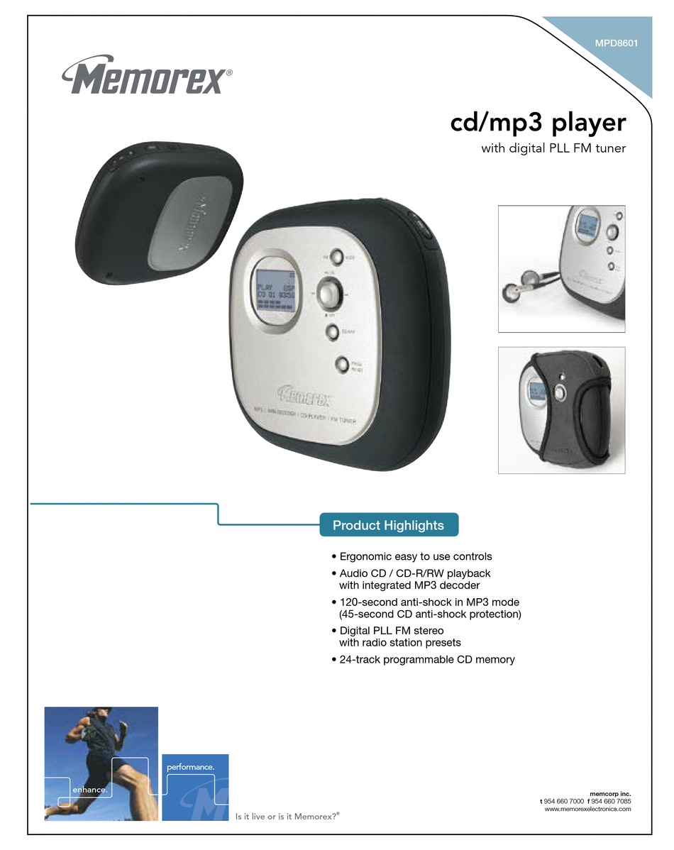 MEMOREX MPD8601 CD PLAYER SPECIFICATIONS ManualsLib
