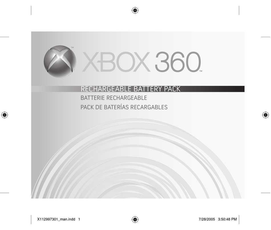 MICROSOFT XBOX 360 RECHARGEABLE BATTERY PACK BATTERY PACK USER MANUAL
