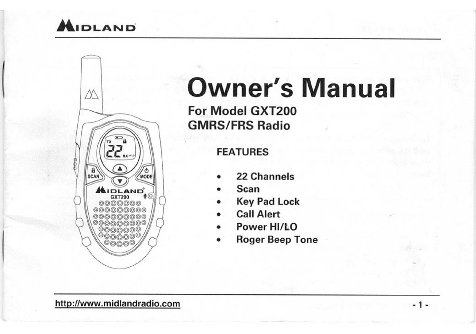 MIDLAND GXT200 RADIO OWNER