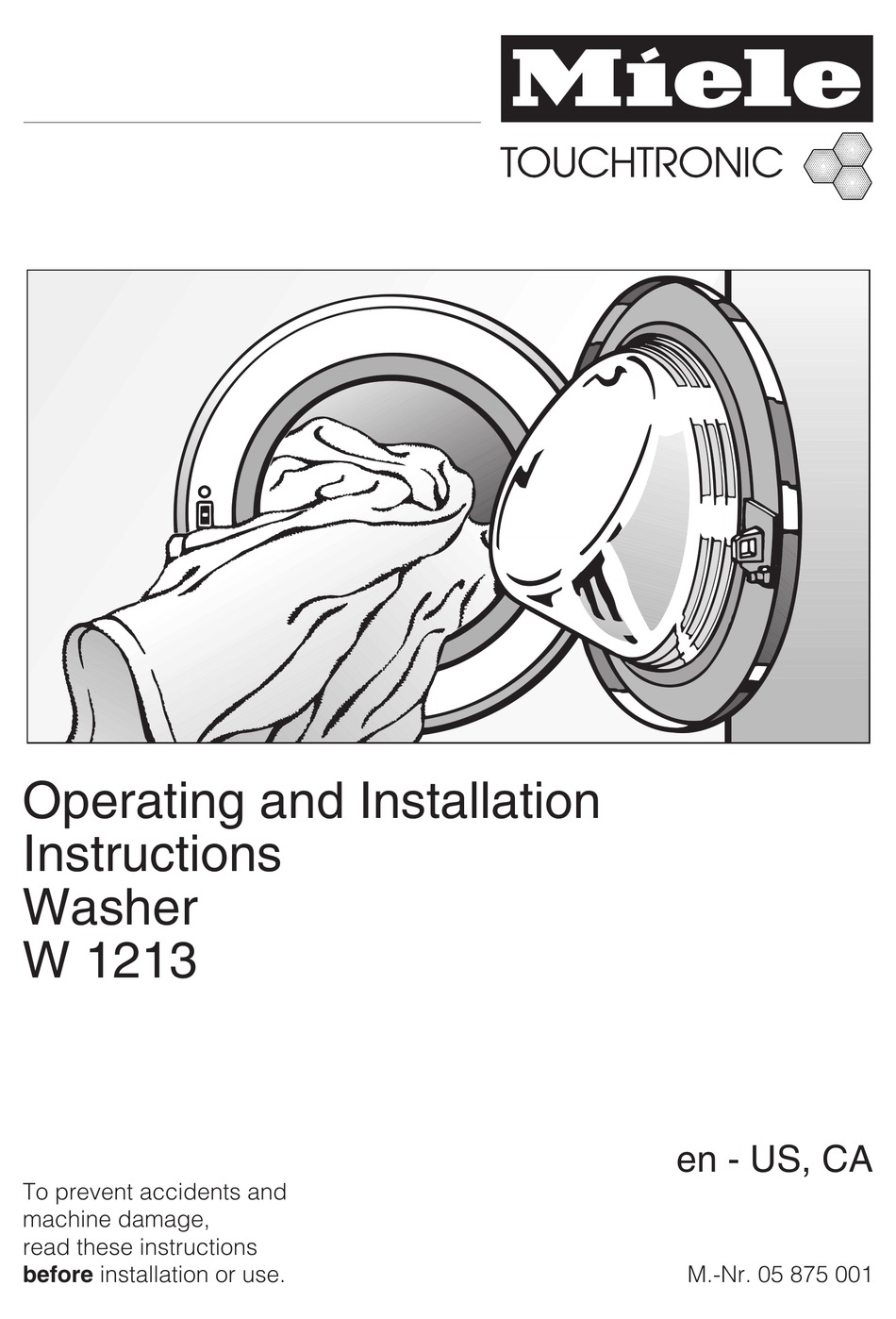 Miele W1213 Washer Operating And Installation Instructions Manualslib