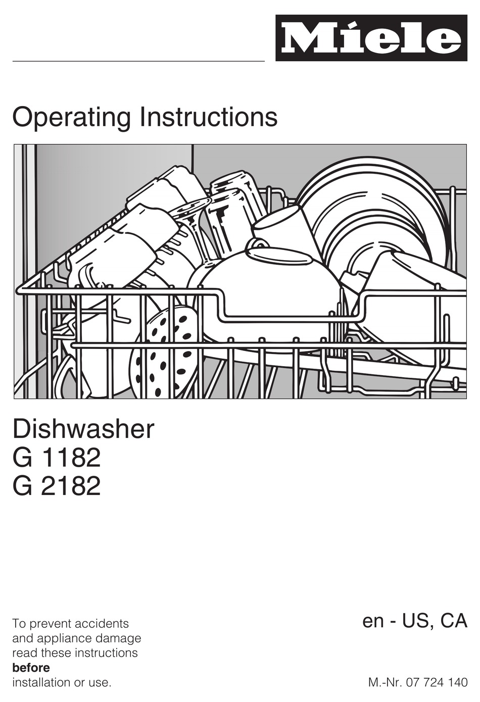 MIELE G2182SC DISHWASHER OPERATING INSTRUCTIONS MANUAL ManualsLib