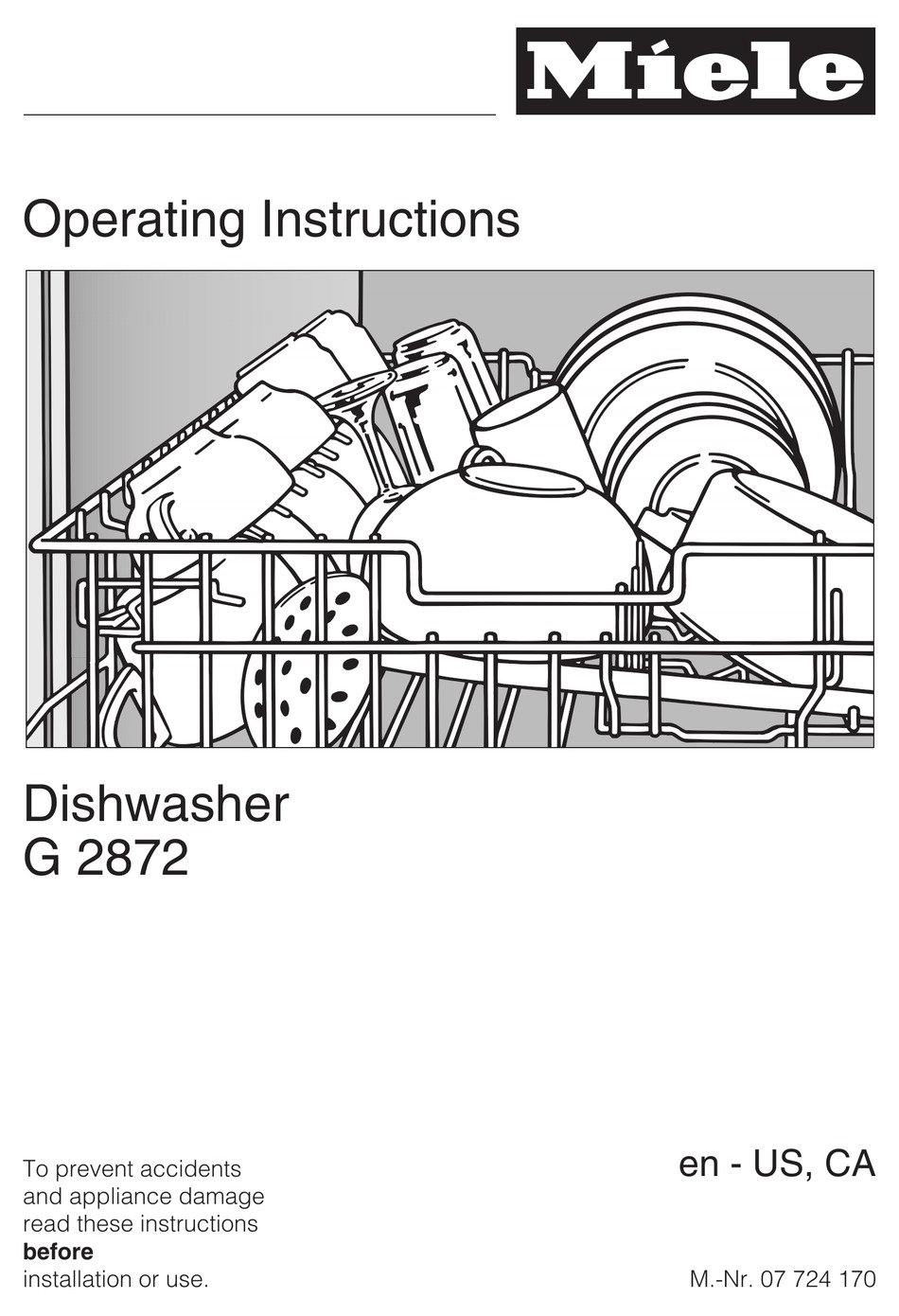 MIELE G2872SC OPERATING INSTRUCTIONS MANUAL Pdf Download | ManualsLib