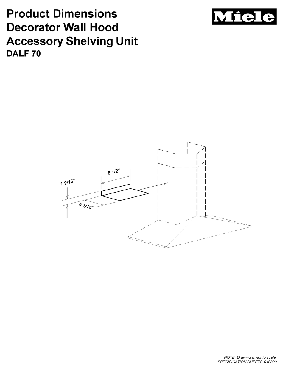 MIELE DALF70 VENTILATION HOOD PRODUCT DIMENSIONS ManualsLib