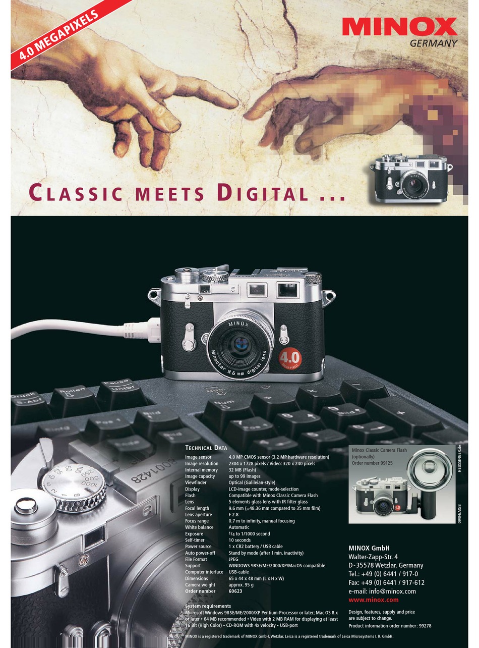 Product Brochure The Classic Cameras Minox 