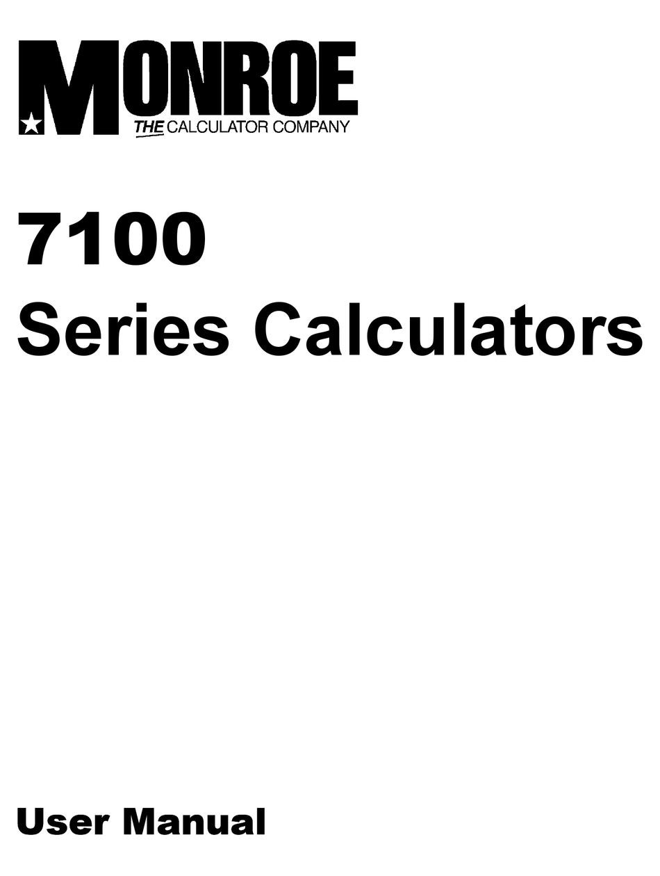 Monroe 7130 User Manual Pdf Download Manualslib