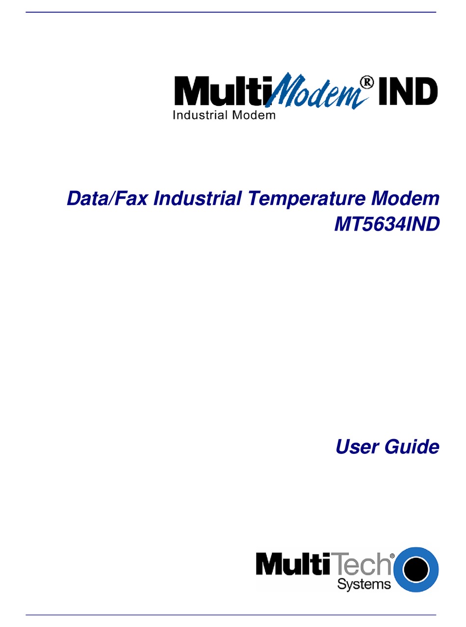 MULTITECH MULTIMODEM MT5634IND MODEM USER MANUAL ManualsLib