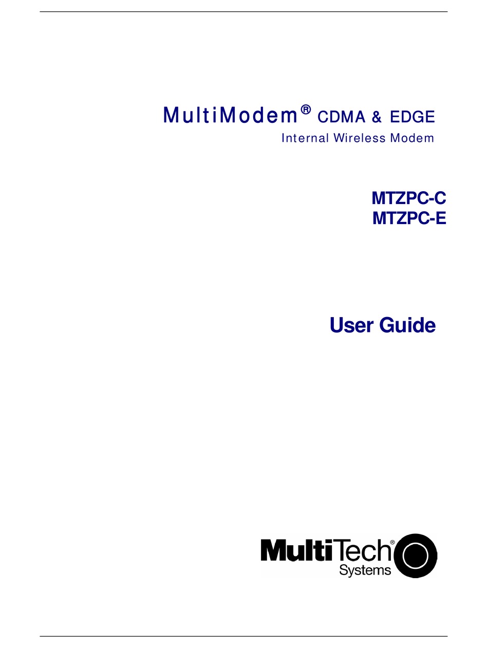 MULTITECH MTZPCC MODEM USER MANUAL ManualsLib