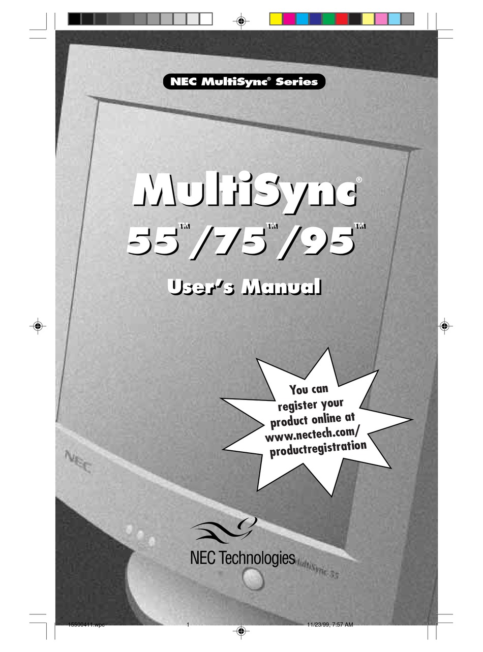 NEC MULTISYNC 55 MONITOR USER MANUAL | ManualsLib