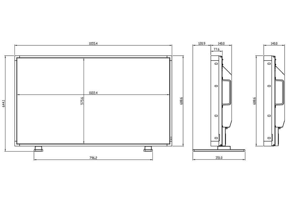 46 monitor dimensions