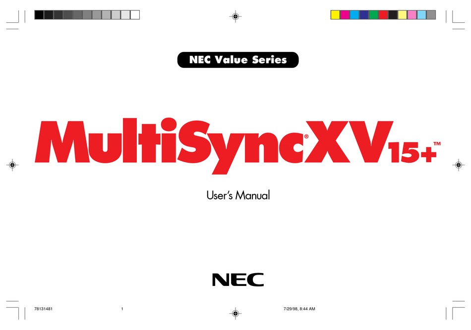 nec multisync xv15