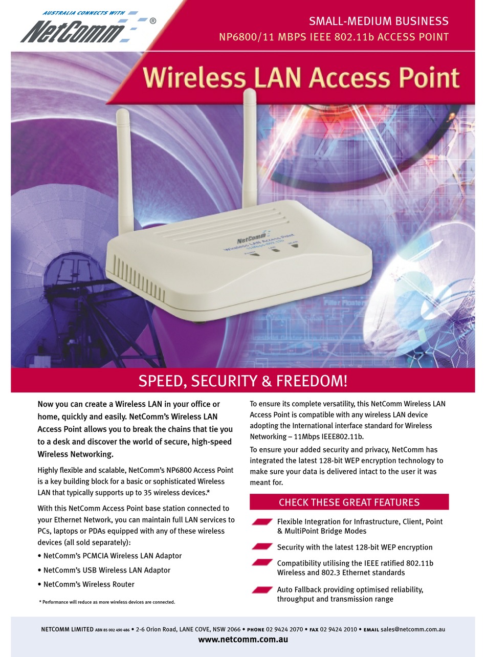 NP6800 WIRELESS ACCESS POINT SPECIFICATIONS ManualsLib