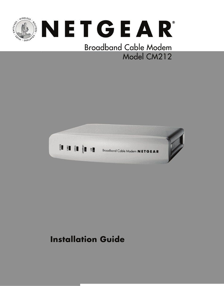 Netgear Cm212 Modem Installation Manual Manualslib