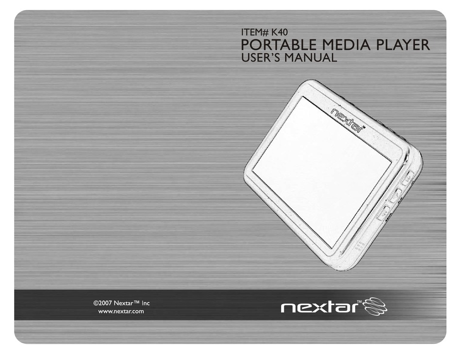 NEXTAR K40 MEDIA PLAYER USER MANUAL ManualsLib