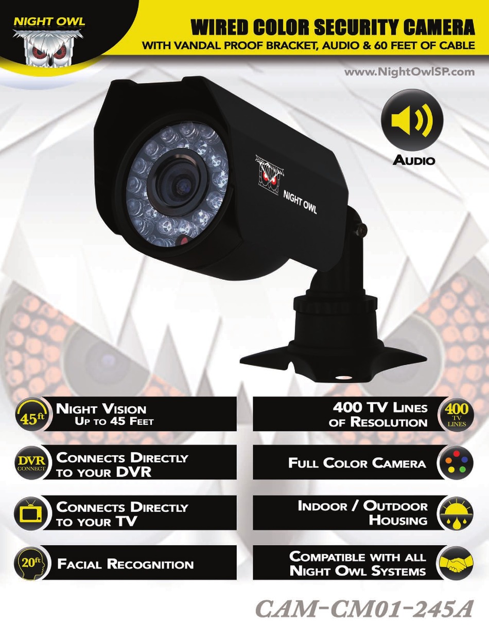 NIGHT OWL CAM-CM01-245A SPECIFICATIONS Pdf Download | ManualsLib