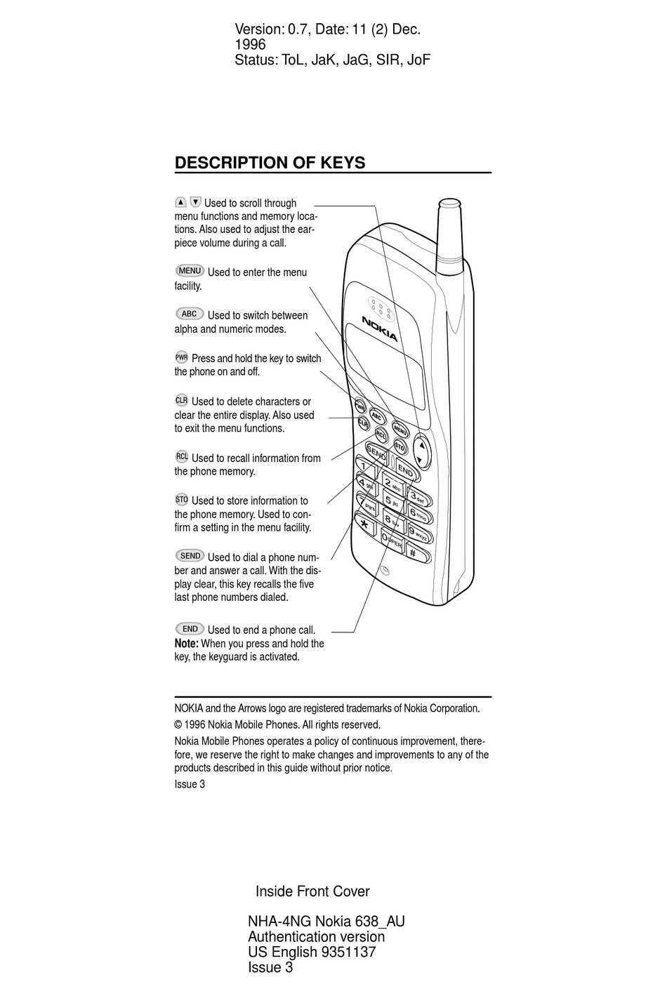 NOKIA 638 CELL PHONE USER MANUAL | ManualsLib