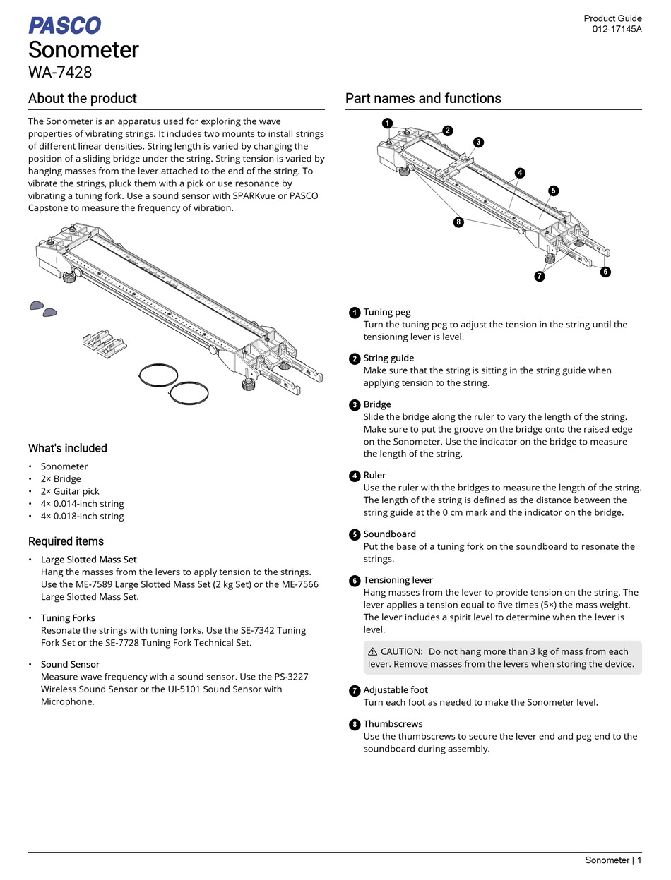 PASCO WA7428 PRODUCT MANUAL Pdf Download ManualsLib