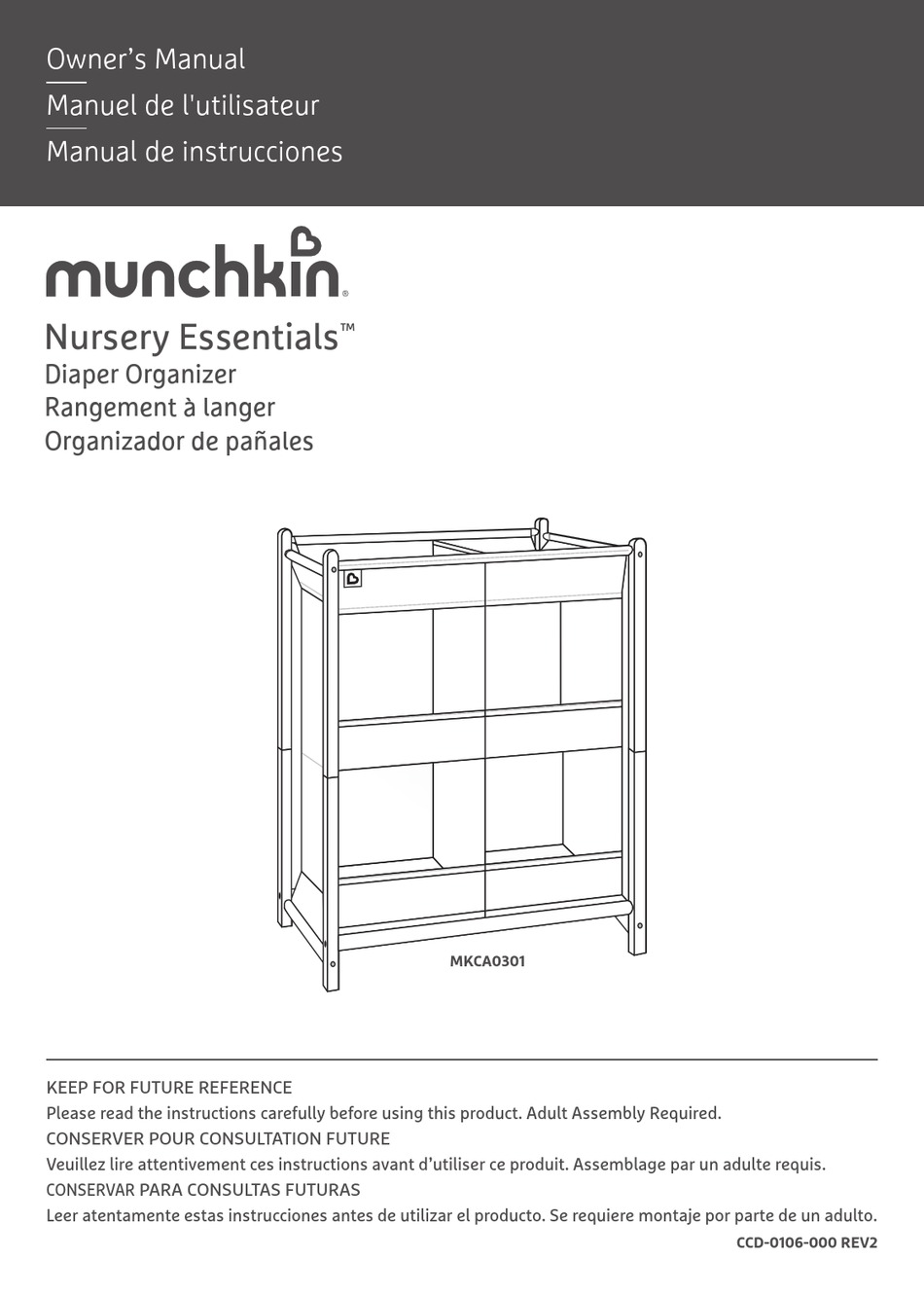 MUNCHKIN NURSERY ESSENTIALS MKCA0301 OWNER'S MANUAL Pdf Download ManualsLib