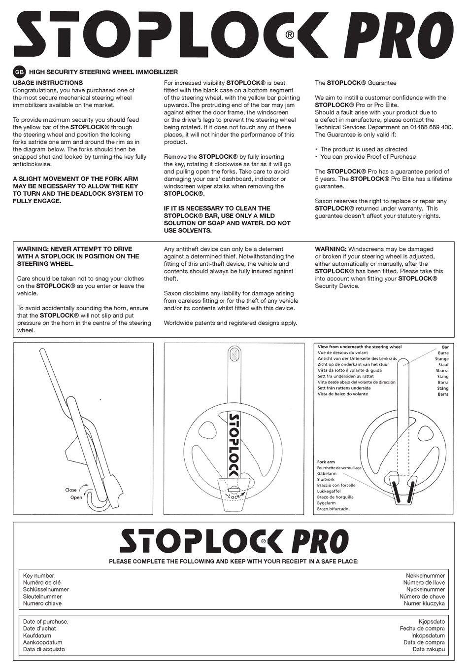 SAXON STOPLOCK PRO MANUAL Pdf Download ManualsLib