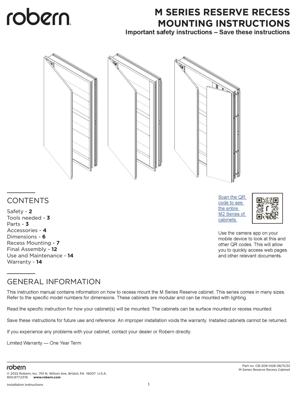 ROBERN M SERIES MOUNTING INSTRUCTIONS Pdf Download ManualsLib
