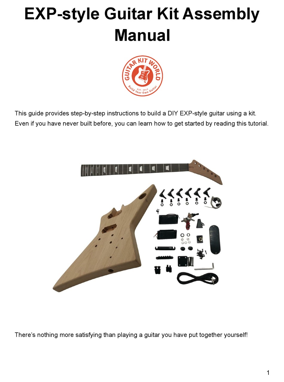 GUITAR KIT WORLD EXPSTYLE GUITAR KIT ASSEMBLY MANUAL Pdf Download