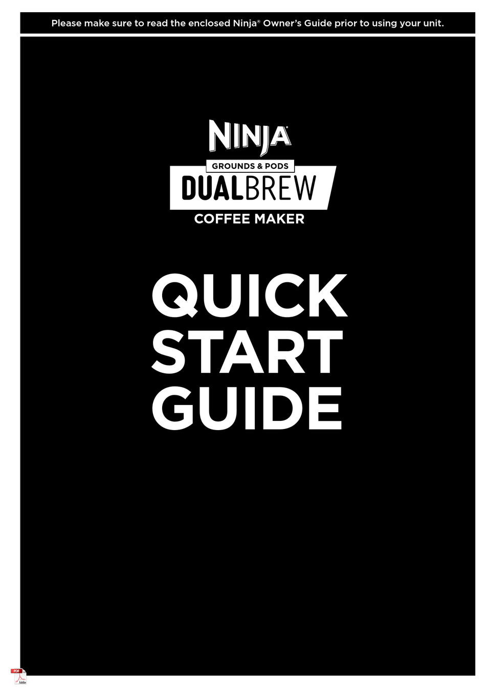 NINJA DUALBREW CFP201 QUICK START MANUAL Pdf Download ManualsLib