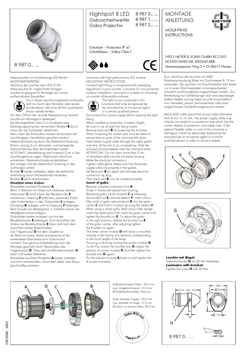 MEYER NIGHTSPOT B 8 987 0 SERIES MOUNTING INSTRUCTIONS Pdf Download