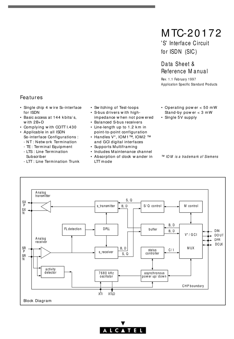 ALCATEL MTC20172 REFERENCE MANUAL Pdf Download ManualsLib