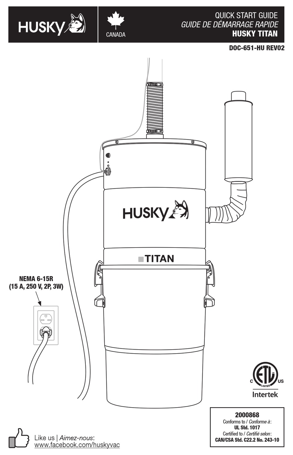 HUSKY TITAN QUICK START MANUAL Pdf Download ManualsLib