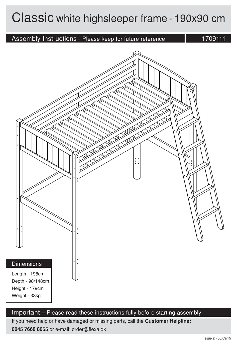 FLEXA CLASSIC 1709111 ASSEMBLY INSTRUCTIONS MANUAL Pdf Download