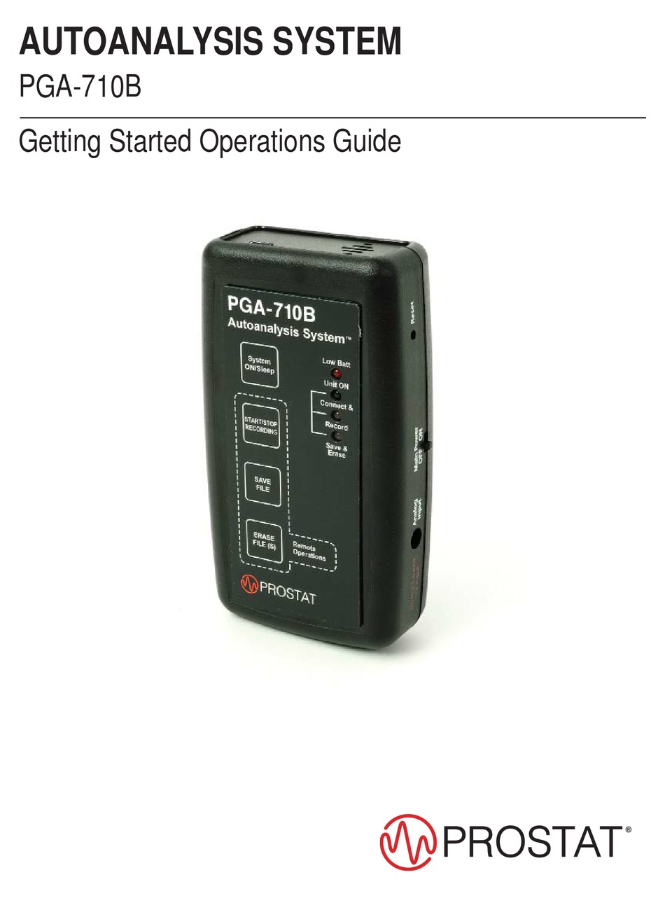 PROSTAT PGA-710B GETTING STARTED OPERATIONS MANUAL Pdf Download ...