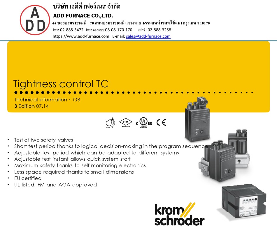 KROM SCHROEDER TC TECHNICAL INFORMATION Pdf Download ManualsLib