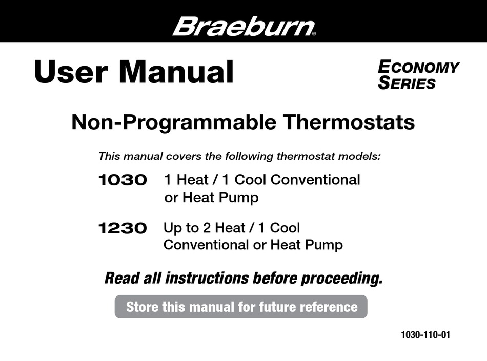 BRAEBURN ECONOMY SERIES USER MANUAL Pdf Download ManualsLib