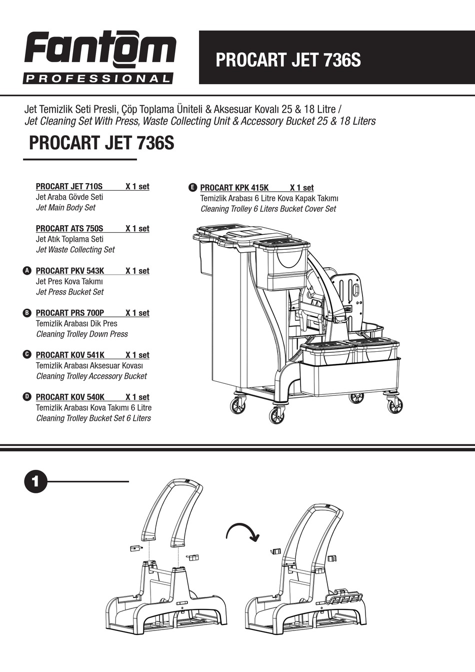 FANTOM PROFESSIONAL PROCART JET 736S QUICK START MANUAL Pdf Download