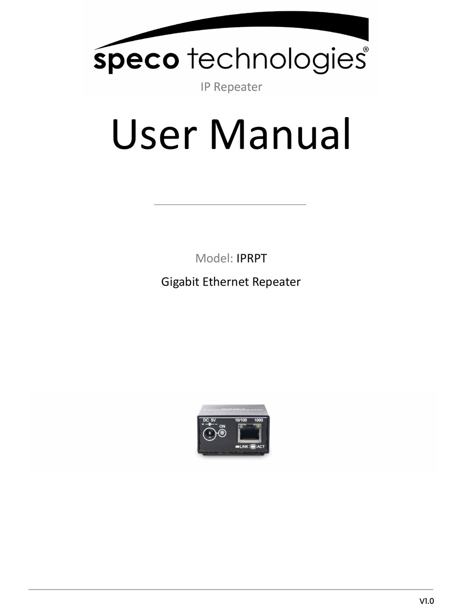 SPECO IPRPT USER MANUAL Pdf Download ManualsLib