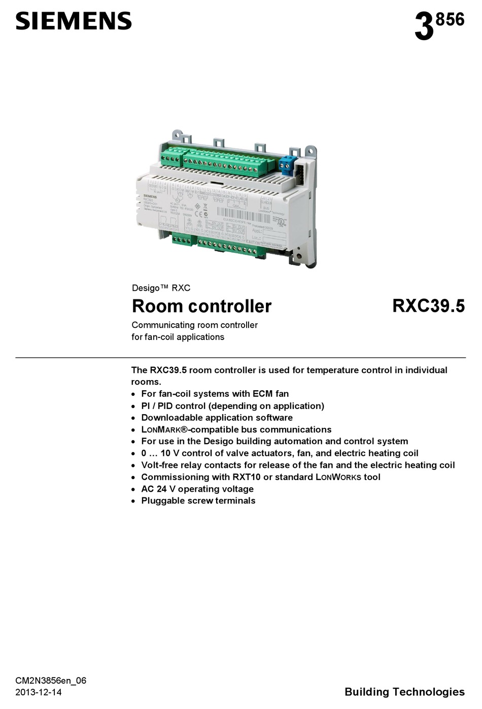 SIEMENS DESIGO RXC39.5 MANUAL Pdf Download ManualsLib