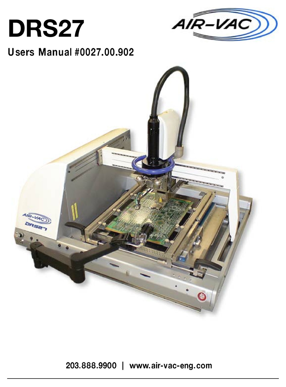 AIRVAC DRS27 USER MANUAL Pdf Download ManualsLib