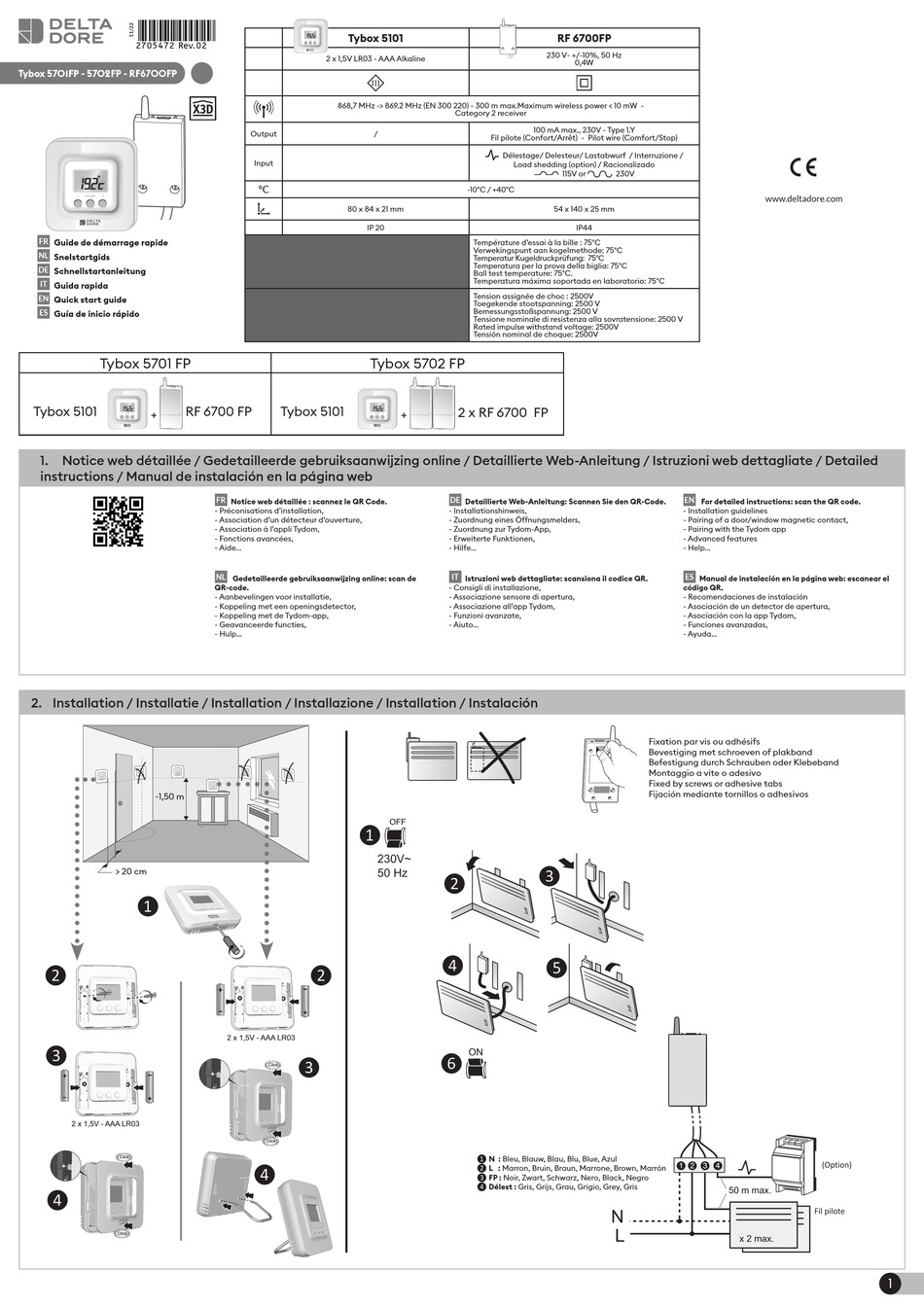 DELTA DORE TYBOX 5701FP QUICK START MANUAL Pdf Download | ManualsLib