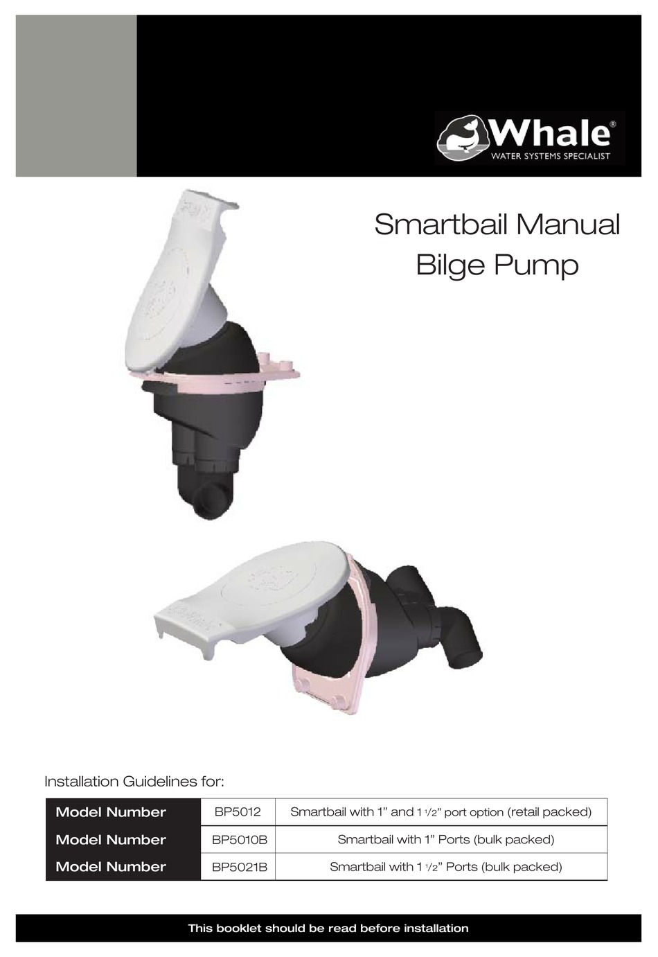 WHALE BP5012 INSTALLATION MANUAL Pdf Download ManualsLib