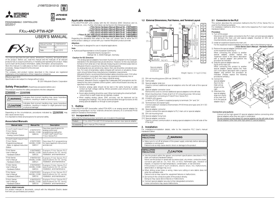 MITSUBISHI ELECTRIC FX3U4ADPTWADP USER MANUAL Pdf Download ManualsLib