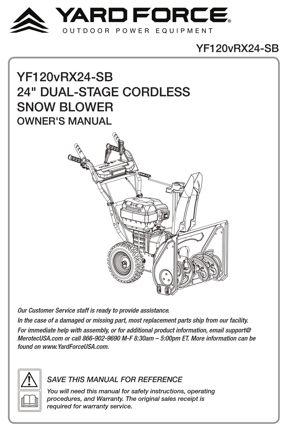 YARD FORCE YF120VRX24-SB OWNER'S MANUAL Pdf Download | ManualsLib